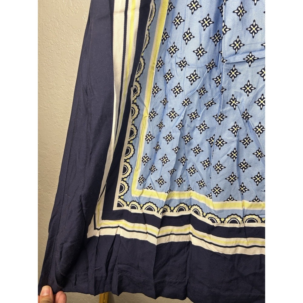 Anthropologie Maeve Scarf Print Blue A-line Culottes Wide Leg Pants Pockets XL - Picture 8 of 13